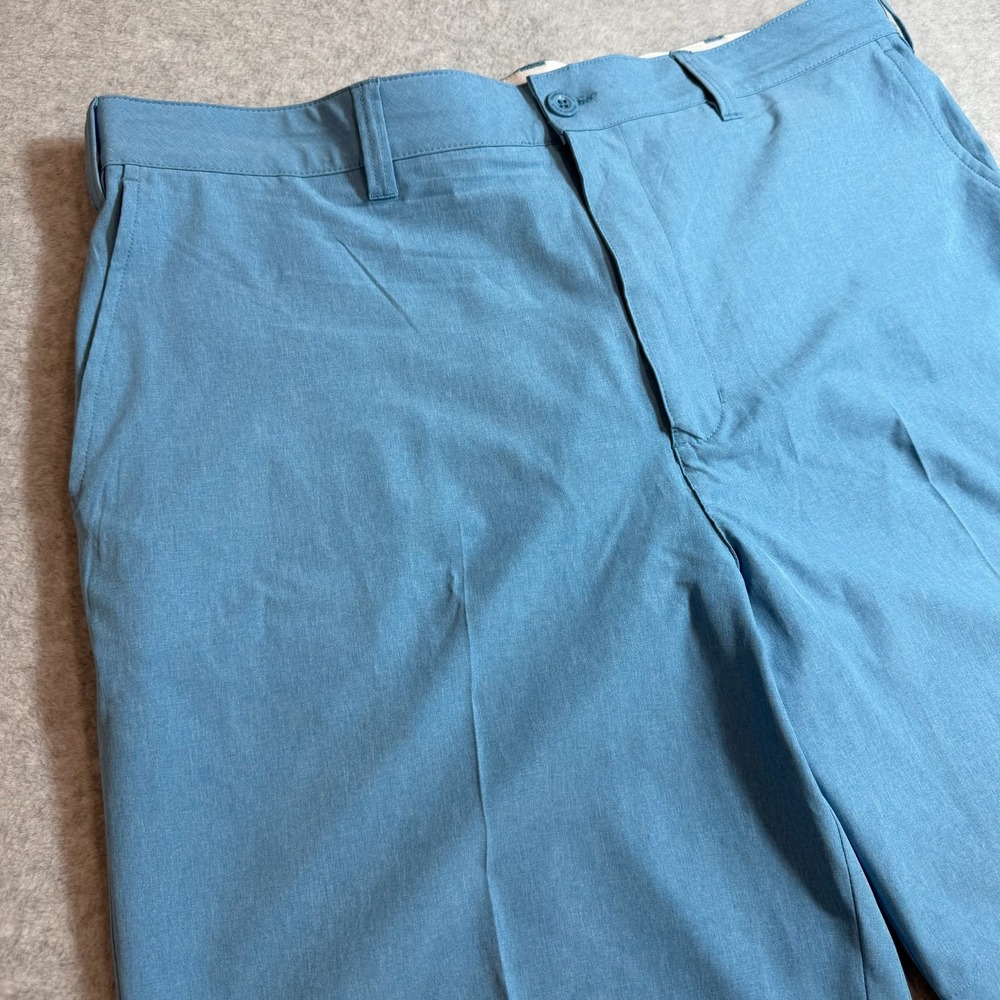 Reebok Golf Mens Flat Front Performance Shorts Blue Stretch Size 44